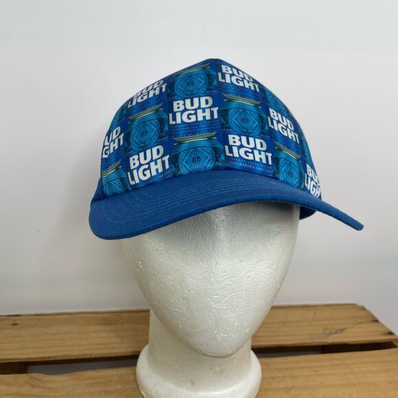 Bud Light blue trucker cap snap back one size fits most - Picture 2 of 8